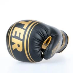 Fighter Boxing Gloves Basic Stripe - Black/gold -Fighters Europe Shop 1376APU BG09