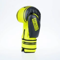 Fighter Boxing Gloves Basic Stripe - Neon Yellow/black -Fighters Europe Shop 1376APU BN03