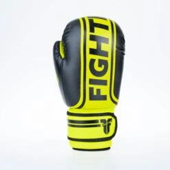 Fighter Boxing Gloves Basic Stripe - Neon Yellow/black -Fighters Europe Shop 1376APU BN05