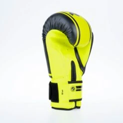Fighter Boxing Gloves Basic Stripe - Neon Yellow/black -Fighters Europe Shop 1376APU BN07