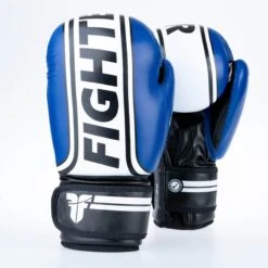 Fighter Boxing Gloves Basic Stripe - Blue -Fighters Europe Shop 1376APU BW09