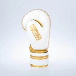 Fighter Boxing Gloves Basic Stripe - White/gold -Fighters Europe Shop 1376APU WG04