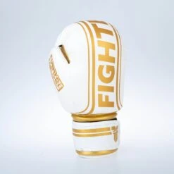 Fighter Boxing Gloves Basic Stripe - White/gold -Fighters Europe Shop 1376APU WG05