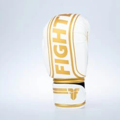 Fighter Boxing Gloves Basic Stripe - White/gold -Fighters Europe Shop 1376APU WG06