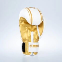 Fighter Boxing Gloves Basic Stripe - White/gold -Fighters Europe Shop 1376APU WG08