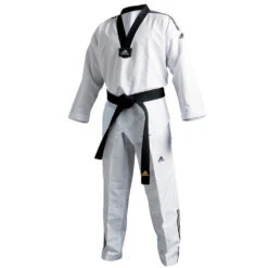 ADIDAS TKD Dobok ADI-Contest 3 - White / Black V-neck, ADITC02