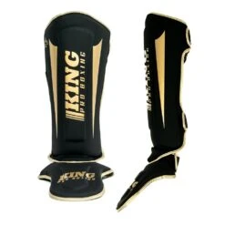 King Pro Boxing Shin Guards Revo 6 - Black/gold -Fighters Europe Shop 9 3 10
