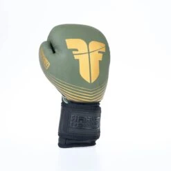 Fighter Boxing Gloves SPLIT Stripes - Khaki/gold -Fighters Europe Shop FBG 001 SKH05