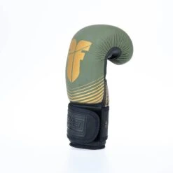 Fighter Boxing Gloves SPLIT Stripes - Khaki/gold -Fighters Europe Shop FBG 001 SKH06