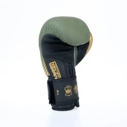 Fighter Boxing Gloves SPLIT Stripes - Khaki/gold -Fighters Europe Shop FBG 001 SKH07