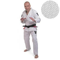 Fighter BJJ Kimono Rice Straw - White, BJJBW-08