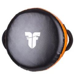 Fighter Round Shield - Black/orange, FKSH-08