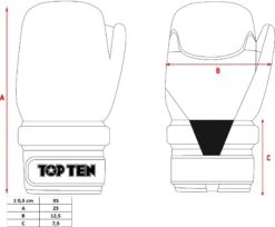 Top Ten Open Gloves ITF KIDS - Red -Fighters Europe Shop size cart 1