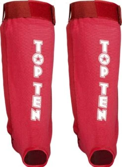 Top Ten IFMA Shin Guards Dae - Red -Fighters Europe Shop top ten ifma shinguard dae red 3211 4 rear 4